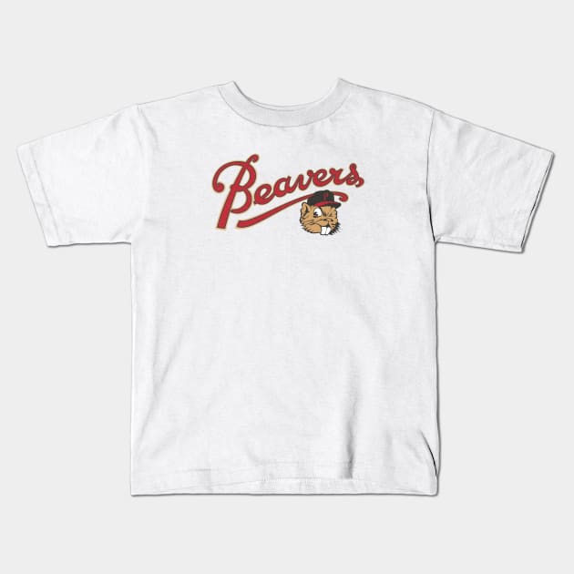 Defunct Portland Beavers Baseball Kids T-Shirt by LocalZonly